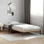 Estructura cama madera ingeniería metal roble Sonoma 100x200 cm de vidaXL, Camas y somieres - Ref: Foro24-845027, Precio: 75,...