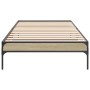 Estructura cama madera ingeniería metal roble Sonoma 100x200 cm de vidaXL, Camas y somieres - Ref: Foro24-845027, Precio: 76,...