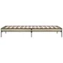 Estructura cama madera ingeniería metal roble Sonoma 100x200 cm de vidaXL, Camas y somieres - Ref: Foro24-845027, Precio: 75,...