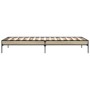 Estructura cama madera ingeniería metal roble Sonoma 100x200 cm de vidaXL, Camas y somieres - Ref: Foro24-845027, Precio: 76,...