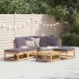 Juego de muebles jardín 6 pzas con cojines madera maciza acacia by vidaXL, Modular outdoor sofas - Ref: Foro24-3214306, Price...
