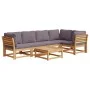 Gartenmöbel-Set 6-teilig mit massiven Akazienholzrahmen und Kissen. von vidaXL, Modulare Sofas für den Außenbereich - Ref: Fo...