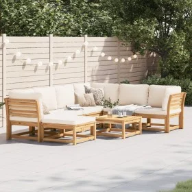 Gartenmöbel-Set 8-teilig mit massiven Akazienholzrahmen und Polstern. von vidaXL, Modulare Sofas für den Außenbereich - Ref: ...