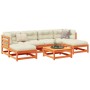 Set de sofás jardín 7 pzas con cojines madera pino marrón cera by vidaXL, Garden sets - Ref: Foro24-3295823, Price: 695,88 €,...