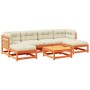 Set de sofás jardín 7 pzas con cojines madera pino marrón cera by vidaXL, Garden sets - Ref: Foro24-3295823, Price: 695,88 €,...