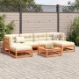 Gartensofa-Set, 7-teilig, mit Kissen, aus braun gewachstem Kiefernholz. von vidaXL, Gartensets - Ref: Foro24-3295823, Preis: ...