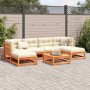 Set de sofás jardín 7 pzas con cojines madera pino marrón cera by vidaXL, Garden sets - Ref: Foro24-3295823, Price: 695,88 €,...