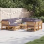 Gartenmöbel-Set 10-teilig mit massiven Akazienholzrahmen und Kissen. von vidaXL, Modulare Sofas für den Außenbereich - Ref: F...