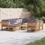 Juego muebles jardín 10 pzas con cojines madera maciza acacia by vidaXL, Modular outdoor sofas - Ref: Foro24-3214319, Price: ...
