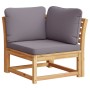 Juego muebles jardín 10 pzas con cojines madera maciza acacia by vidaXL, Modular outdoor sofas - Ref: Foro24-3214319, Price: ...