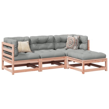 Set de sofás jardín 4 pzas con cojines madera abeto Douglas de vidaXL, Conjuntos de jardín - Ref: Foro24-3295816, Precio: 367...