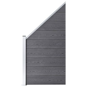Graues WPC-Zaunelement 95x(105-180) cm von vidaXL, Zaunpaneele - Ref: Foro24-49071, Preis: 128,36 €, Rabatt: %