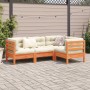 Set de sofás jardín 4 pzas con cojines madera pino marrón cera by vidaXL, Garden sets - Ref: Foro24-3299416, Price: 382,46 €,...