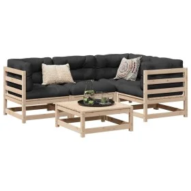 Juego de sofás de jardín 5 pzas con cojines madera maciza pino by vidaXL, Garden sets - Ref: Foro24-3299423, Price: 421,85 €,...