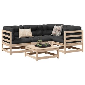 Juego de sofás de jardín 5 pzas con cojines madera maciza pino by vidaXL, Garden sets - Ref: Foro24-3299423, Price: 429,36 €,...
