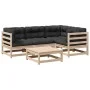 Juego de sofás de jardín 5 pzas con cojines madera maciza pino by vidaXL, Garden sets - Ref: Foro24-3299423, Price: 421,85 €,...