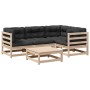 Juego de sofás de jardín 5 pzas con cojines madera maciza pino by vidaXL, Garden sets - Ref: Foro24-3299423, Price: 429,36 €,...