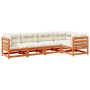 Set de sofás jardín 5 pzas con cojines madera pino marrón cera by vidaXL, Garden sets - Ref: Foro24-3299435, Price: 594,49 €,...