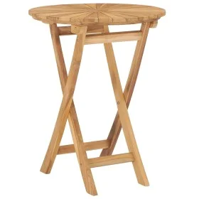 Folding garden table solid teak wood Ø 60 cm by vidaXL, Garden tables - Ref: Foro24-49437, Price: 122,80 €, Discount: %
