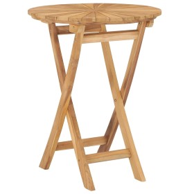 Mesa de jardín plegable madera maciza de teca Ø 60 cm de vidaXL, Mesas de jardín - Ref: Foro24-49437, Precio: 136,21 €, Descu...