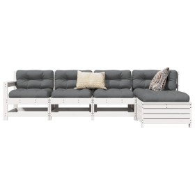 Gartensitzgruppe 5-teilig Massivholz Kiefer Weiß von vidaXL, Gartensets - Ref: Foro24-3250845, Preis: 344,50 €, Rabatt: %