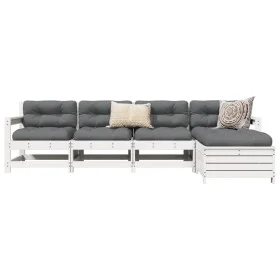 Gartensitzgruppe 5-teilig Massivholz Kiefer Weiß von vidaXL, Gartensets - Ref: Foro24-3250853, Preis: 339,20 €, Rabatt: %