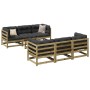 Set de sofás jardín 7 pzas con cojines madera pino impregnada by vidaXL, Garden sets - Ref: Foro24-3299304, Price: 684,30 €, ...