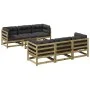 Gartensofa-Set, 7-teilig, mit Kissen, imprägnierte Kiefernholzmöbel von vidaXL, Gartensets - Ref: Foro24-3299304, Preis: 683,...