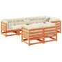 Set de sofás jardín 7 pzas con cojines madera pino marrón cera by vidaXL, Garden sets - Ref: Foro24-3299494, Price: 879,23 €,...