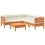 Set de sofás jardín 6 pzas con cojines madera pino marrón cera by vidaXL, Garden sets - Ref: Foro24-3299449, Price: 506,65 €,...