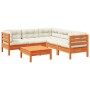 Set de sofás jardín 6 pzas con cojines madera pino marrón cera by vidaXL, Garden sets - Ref: Foro24-3299449, Price: 527,03 €,...