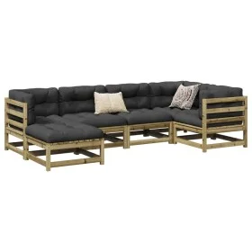 Juego de sofás jardín 6 pzas con cojines madera pino impregnada by vidaXL, Garden sets - Ref: Foro24-3299526, Price: 575,28 €...
