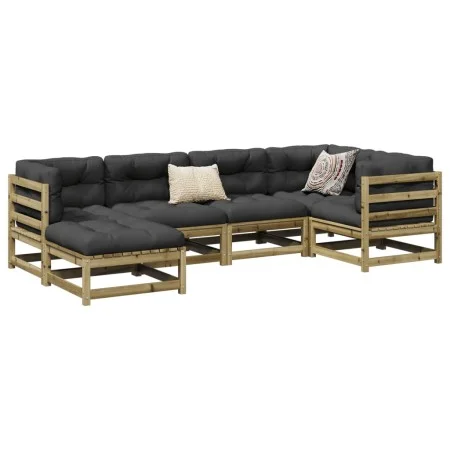 Juego de sofás jardín 6 pzas con cojines madera pino impregnada by vidaXL, Garden sets - Ref: Foro24-3299526, Price: 575,28 €...