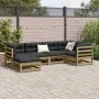 Juego de sofás jardín 6 pzas con cojines madera pino impregnada by vidaXL, Garden sets - Ref: Foro24-3299526, Price: 575,28 €...