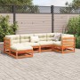 Set de sofás jardín 6 pzas con cojines madera pino marrón cera by vidaXL, Garden sets - Ref: Foro24-3299524, Price: 688,49 €,...