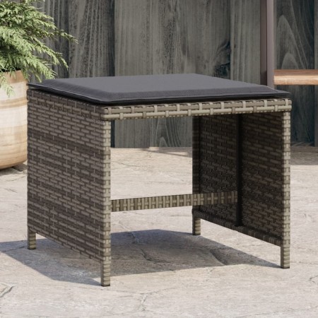 Taburetes de jardín con cojines 4 uds ratán PE gris 40x40x35 cm by vidaXL, Outdoor ottomans - Ref: Foro24-4007485, Price: 93,...