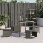 Taburetes de jardín con cojines 4 uds ratán PE gris 40x40x35 cm by vidaXL, Outdoor ottomans - Ref: Foro24-4007485, Price: 93,...