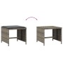 Taburetes de jardín con cojines 4 uds ratán PE gris 40x40x35 cm by vidaXL, Outdoor ottomans - Ref: Foro24-4007485, Price: 93,...