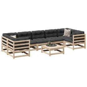 Juego de sofás de jardín 8 pzas madera maciza de pino by vidaXL, Garden sets - Ref: Foro24-3299331, Price: 427,64 €, Discount: %