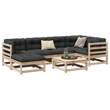 7-teiliges Gartensofa-Set aus massivem Kiefernholz. von vidaXL, Gartensets - Ref: Foro24-3299530, Preis: 368,06 €, Rabatt: %