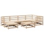 Juego de sofás de jardín 7 piezas madera maciza de pino by vidaXL, Garden sets - Ref: Foro24-3299530, Price: 373,24 €, Discou...