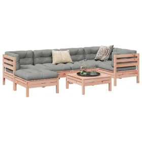 Set de sofás jardín 7 pzas con cojines madera abeto Douglas by vidaXL, Garden sets - Ref: Foro24-3299539, Price: 564,07 €, Di...