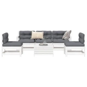 Juego de sofás de jardín 6 piezas madera maciza pino blanco by vidaXL, Garden sets - Ref: Foro24-3250729, Price: 404,07 €, Di...