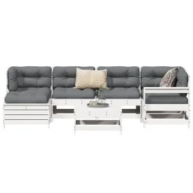 Gartensitzgruppe 7-teilig Massivholz Kiefer Weiß von vidaXL, Gartensets - Ref: Foro24-3250949, Preis: 437,25 €, Rabatt: %