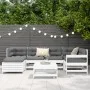 Juego de sofás de jardín 7 pzas madera maciza de pino blanco by vidaXL, Garden sets - Ref: Foro24-3250949, Price: 437,25 €, D...