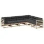Juego de sofás de jardín 6 pzas con cojines madera maciza pino by vidaXL, Garden sets - Ref: Foro24-3299456, Price: 583,93 €,...