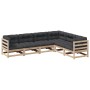 Juego de sofás de jardín 6 pzas con cojines madera maciza pino by vidaXL, Garden sets - Ref: Foro24-3299456, Price: 590,70 €,...