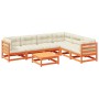 Set de sofás jardín 7 pzas con cojines madera pino marrón cera by vidaXL, Garden sets - Ref: Foro24-3299468, Price: 791,80 €,...
