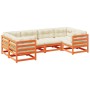 Set de sofás jardín 6 pzas con cojines madera pino marrón cera by vidaXL, Garden sets - Ref: Foro24-3299608, Price: 762,87 €,...