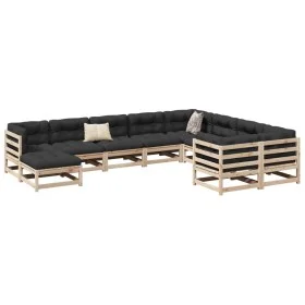 Gartensitzgruppe 10-teilig Massivholz Kiefer von vidaXL, Gartensets - Ref: Foro24-3299636, Preis: 555,05 €, Rabatt: %
